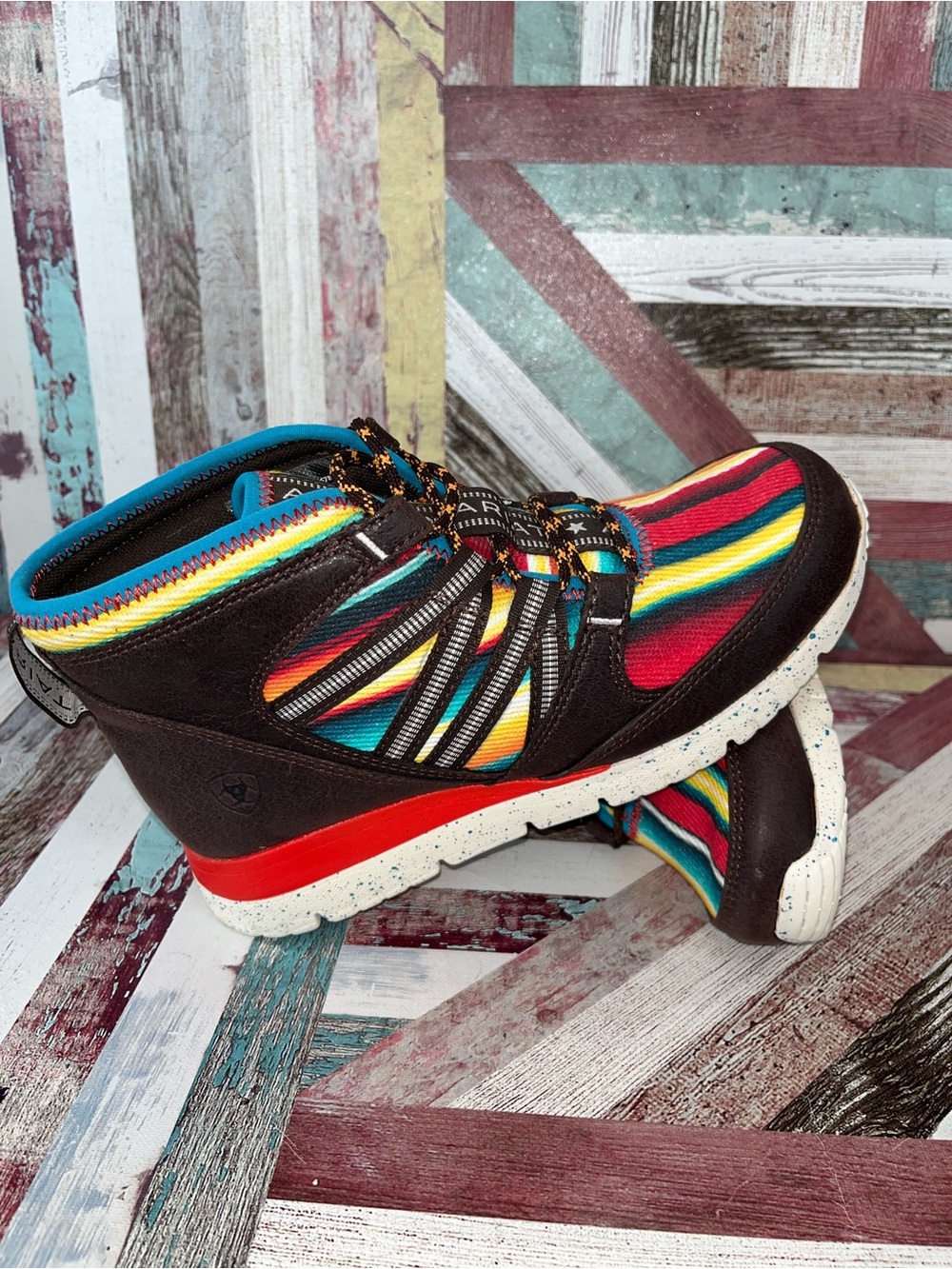 Ariat Women’s Ignite Mid Booties Boots Sneakers Striking Serape Laced NEW SZ 7